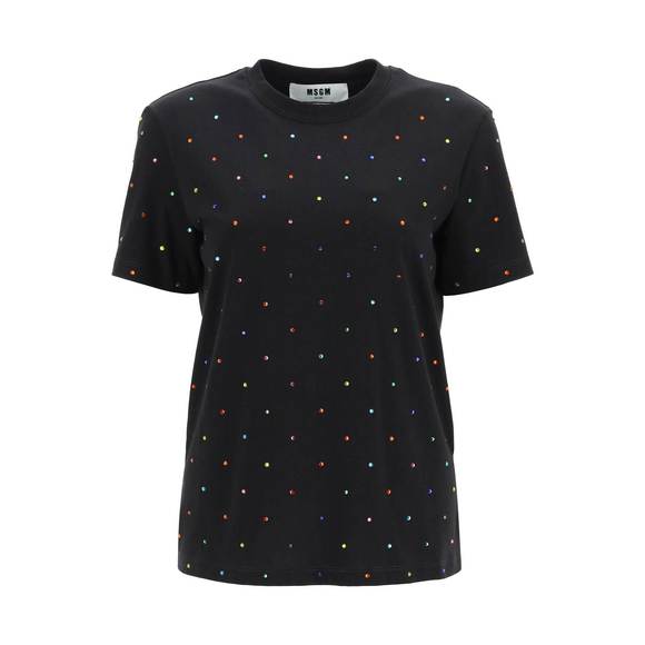 Msgm multicolor rhinestone t-shirt